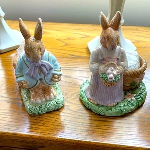 Easter Bunny Candle Holders, Avon Springtime Collection Rabbit Figurines